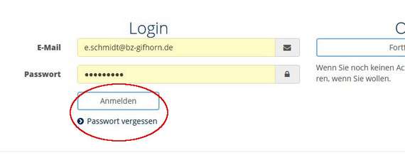 Passwort vergessen?