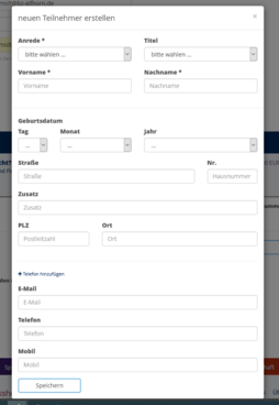 Daten der/des neuen Teilnehmers/Teilnehmerin