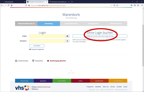 Ohne Login anmelden